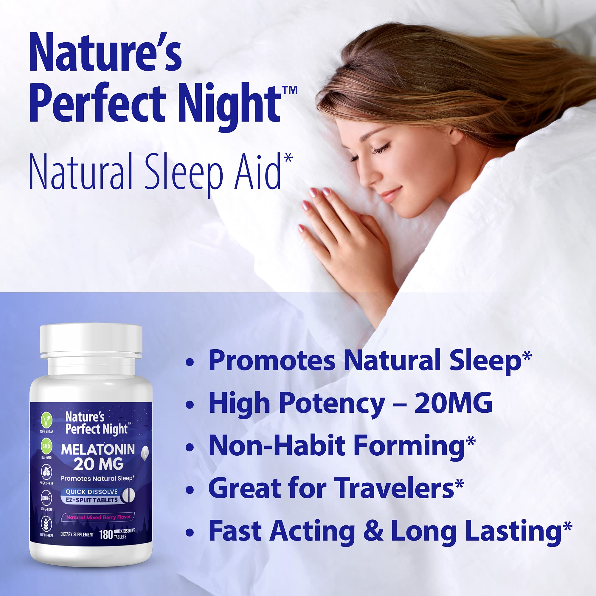 Nature's Perfect Night Melatonin Sleep Supplement

