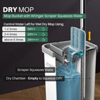 Joymoop Wall Mop and Bucket Set - Flat Floor Cleaning System

