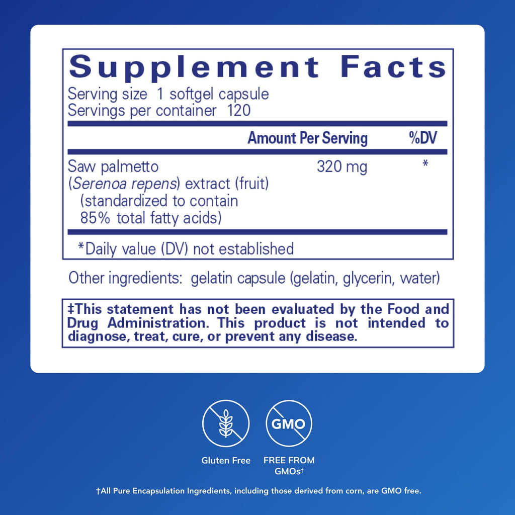 Pure Encapsulations Saw Palmetto for Prostate Health

