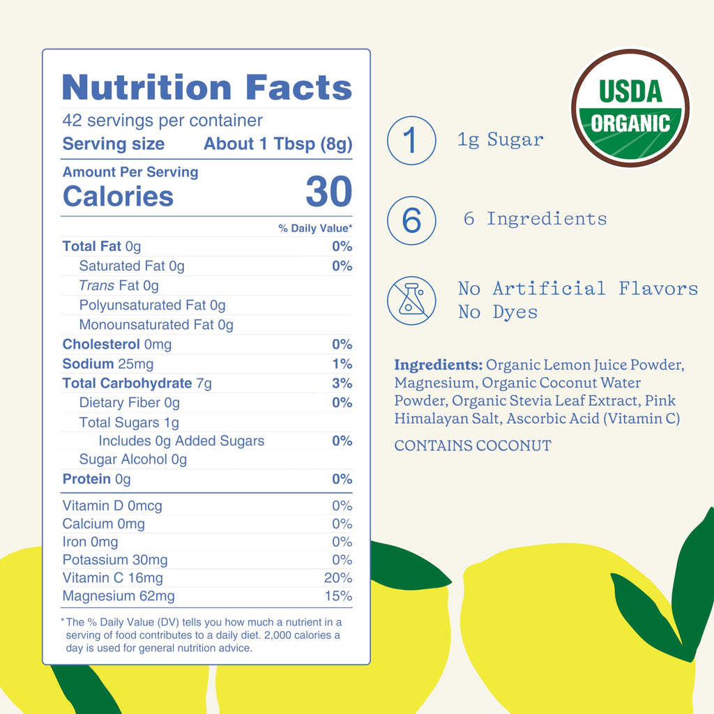 GoodOnya Organic Hydration Electrolyte Drink Mix - Lemonade

