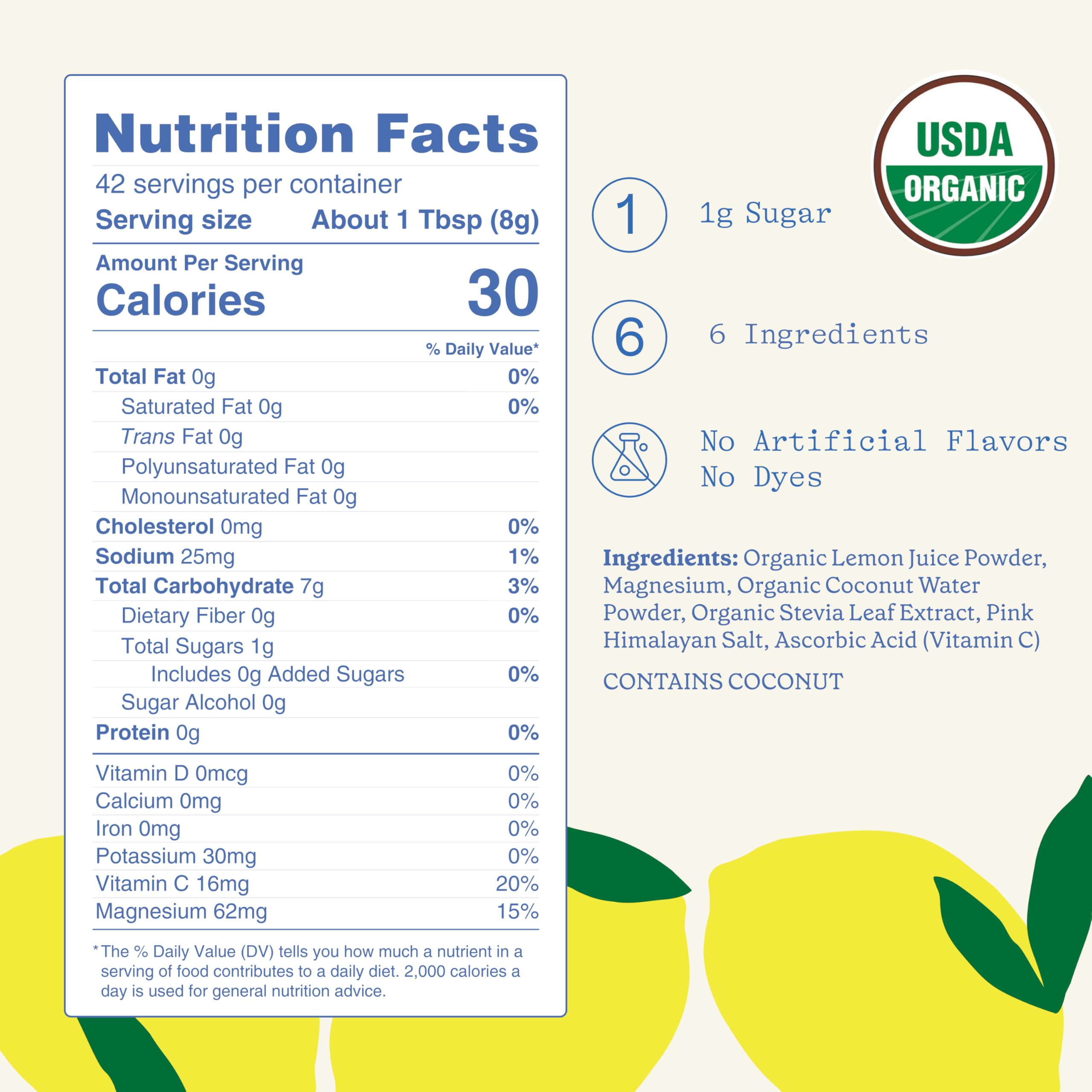 GoodOnya Organic Hydration Electrolyte Drink Mix - Lemonade

