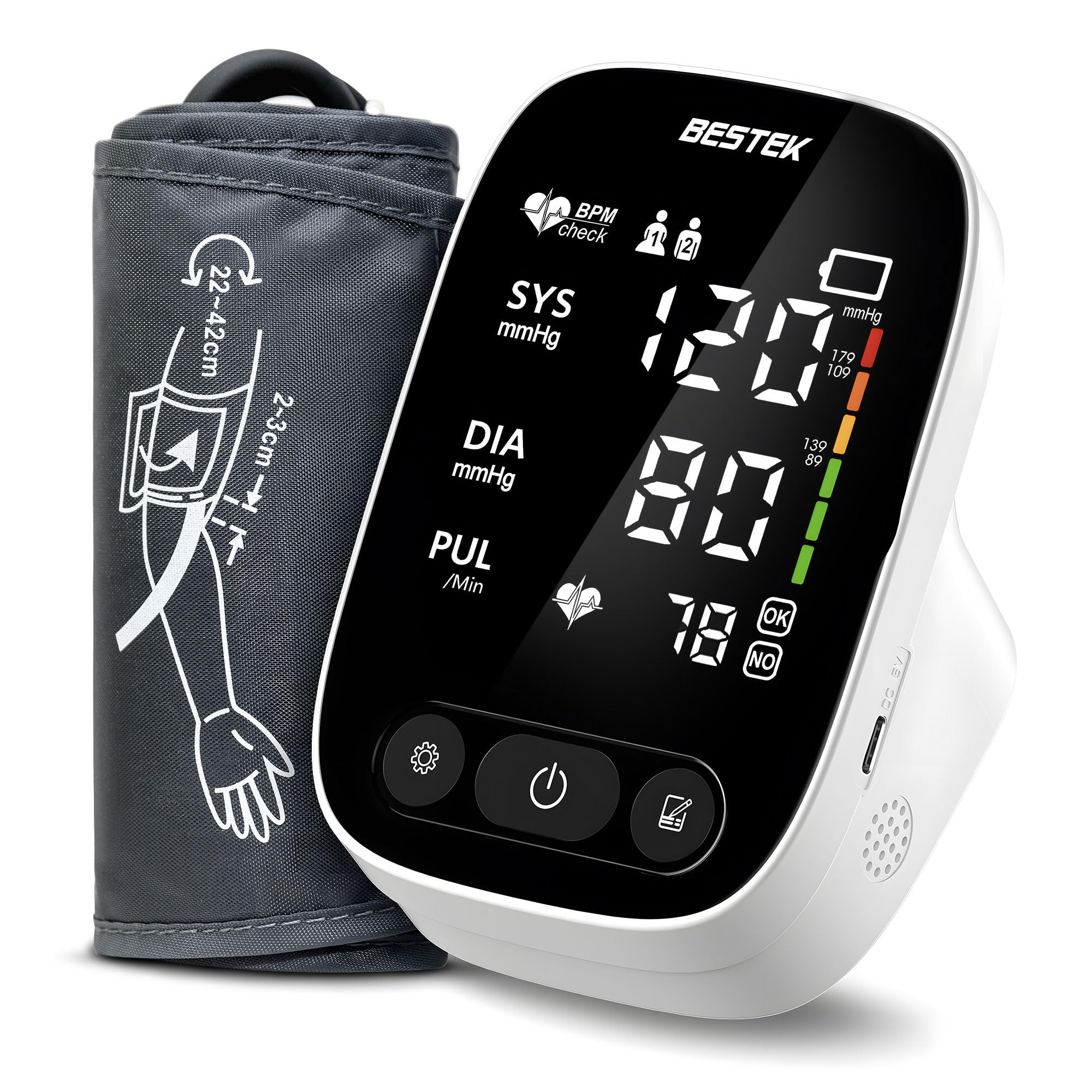 BESTEK Blood Pressure Monitor - Automatic Arm for Home Use

