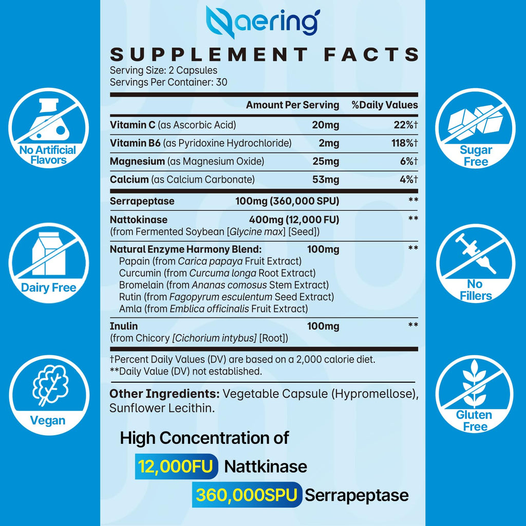 Liposomal Nattokinase & Serrapeptase Enzyme Supplement

