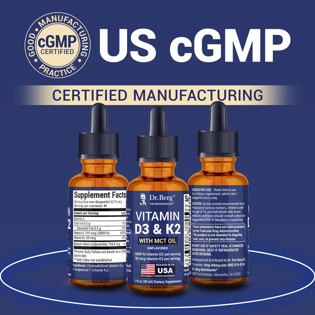 Dr. Berg D3 K2 Liquid Drops with MCT – 5000 IU

