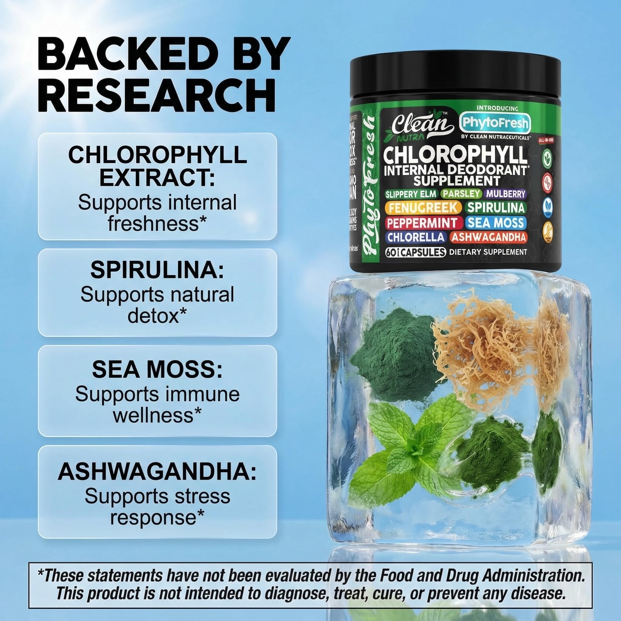 PhytoFresh Chlorophyll Capsules for Greens Detox

