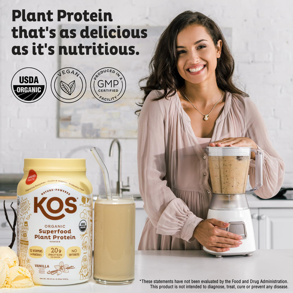 KOS Vegan Protein Powder - Plant-Based Pea Protein Blend

