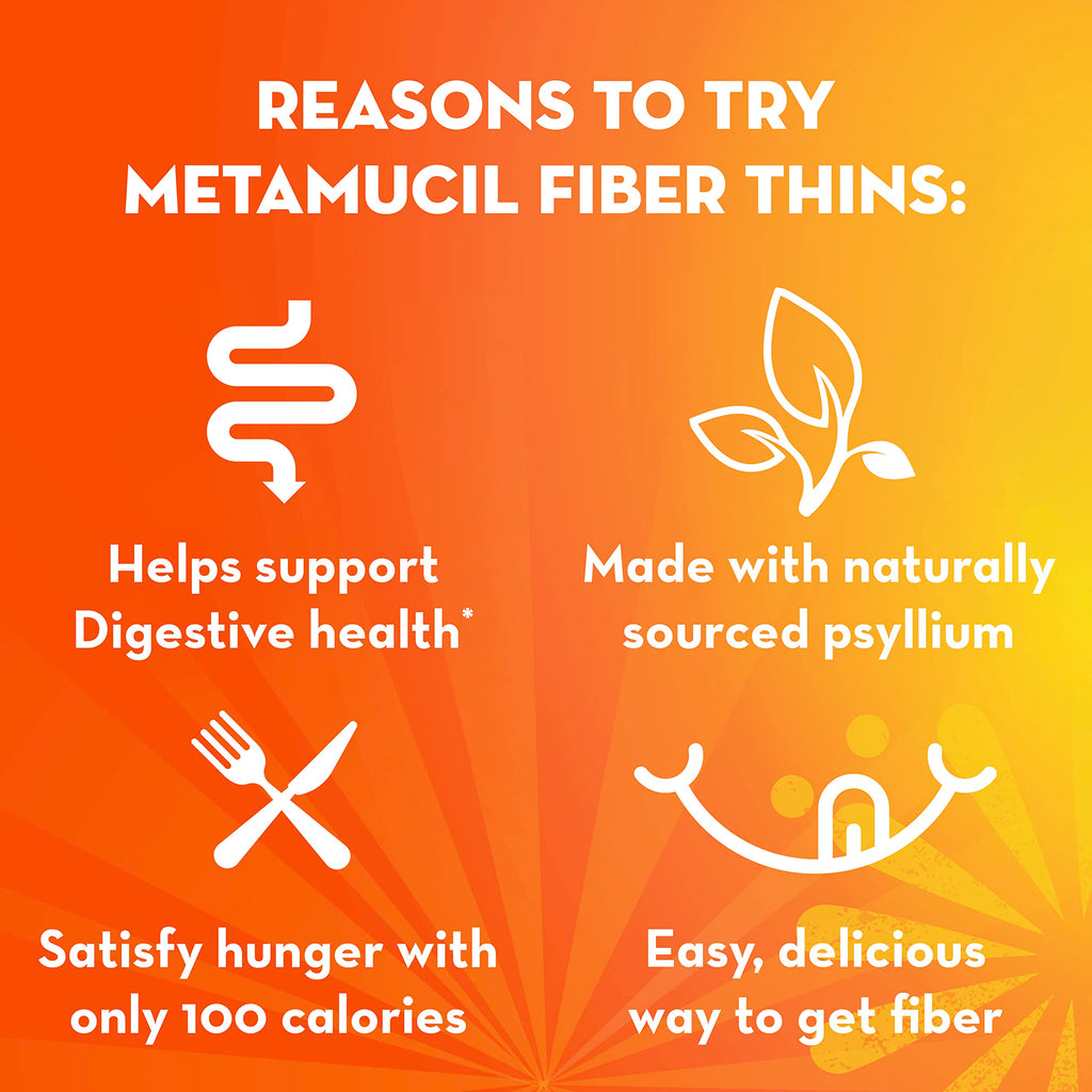 Metamucil Fiber Thins Psyllium Husk Fiber Supplement


