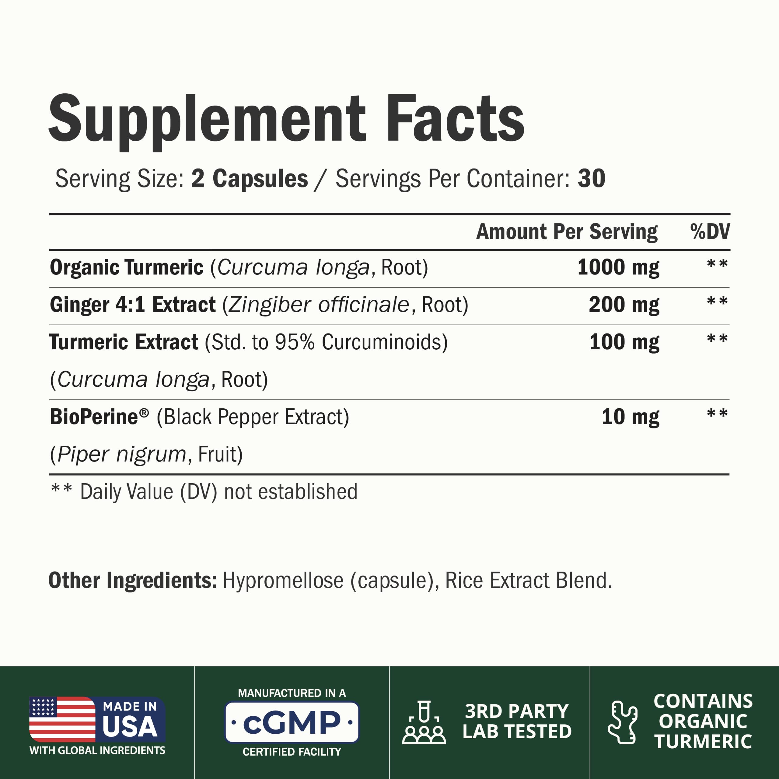 Turmeric and Ginger Joint Support Supplement - Non-GMO

