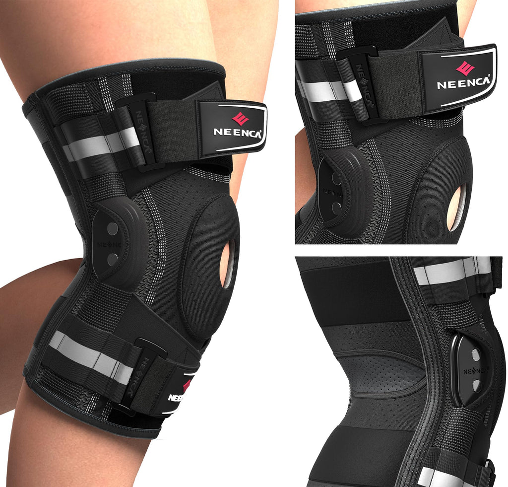 NEENCA Knee Brace with X-Strap Hinged Support

