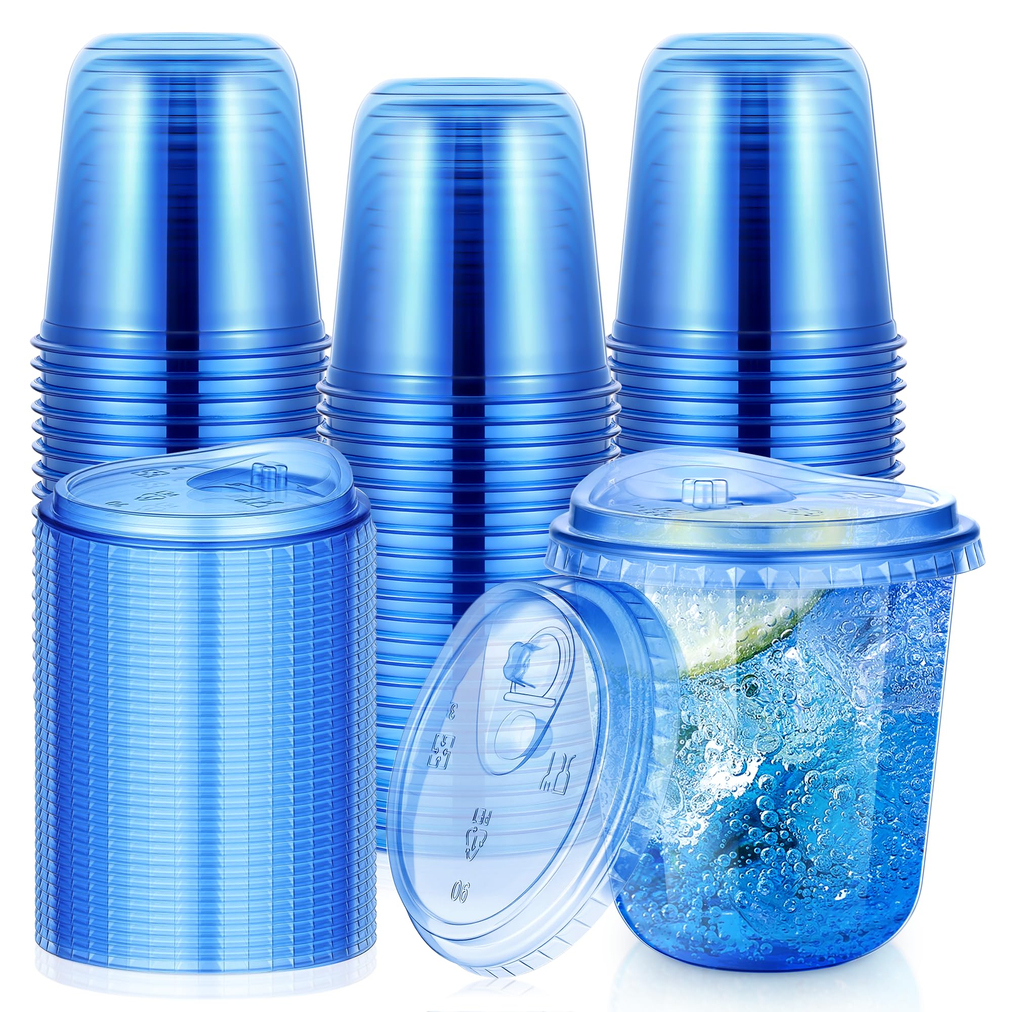 KesaPlan Disposable PET Cups with Sip Lids