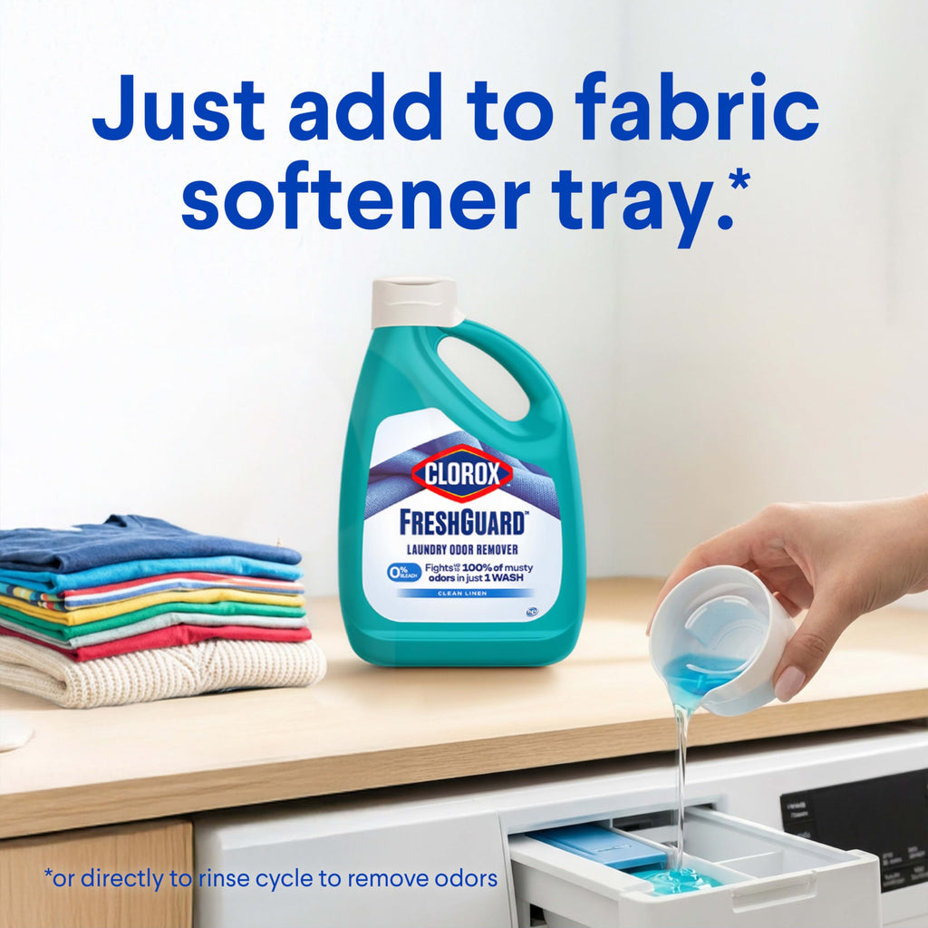 Clorox FreshGuard Laundry Odor Remover 3-in-1 Bleach Free

