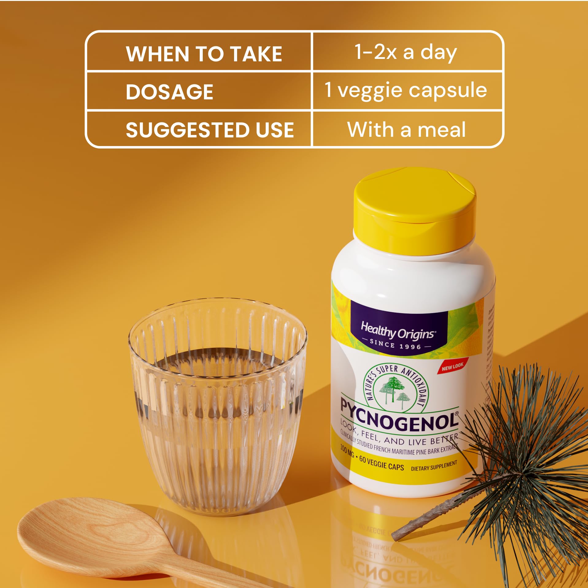 Healthy Origins Pycnogenol 100 mg Pine Bark Extract

