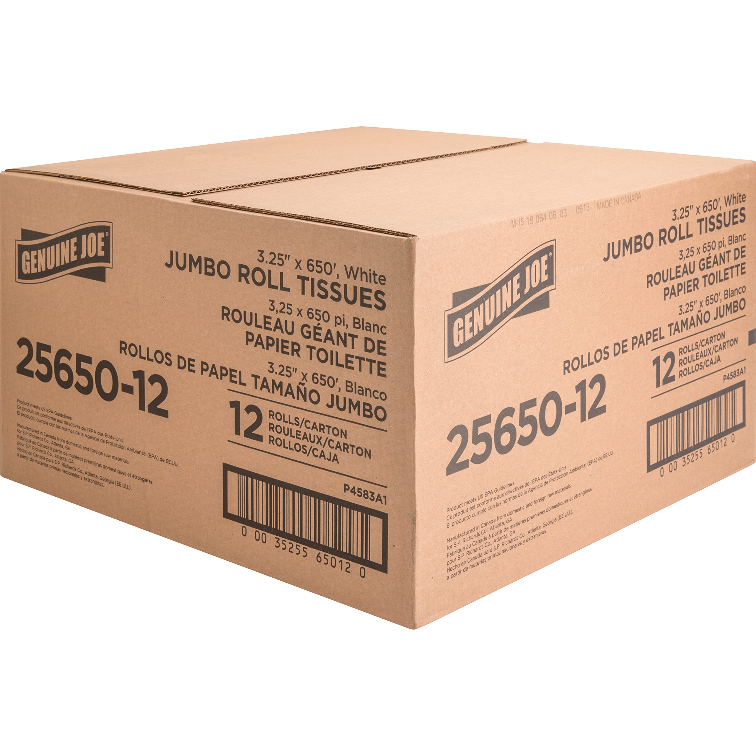Genuine Joe Jumbo Roll Bath Tissue - Two-Ply White Recycled

