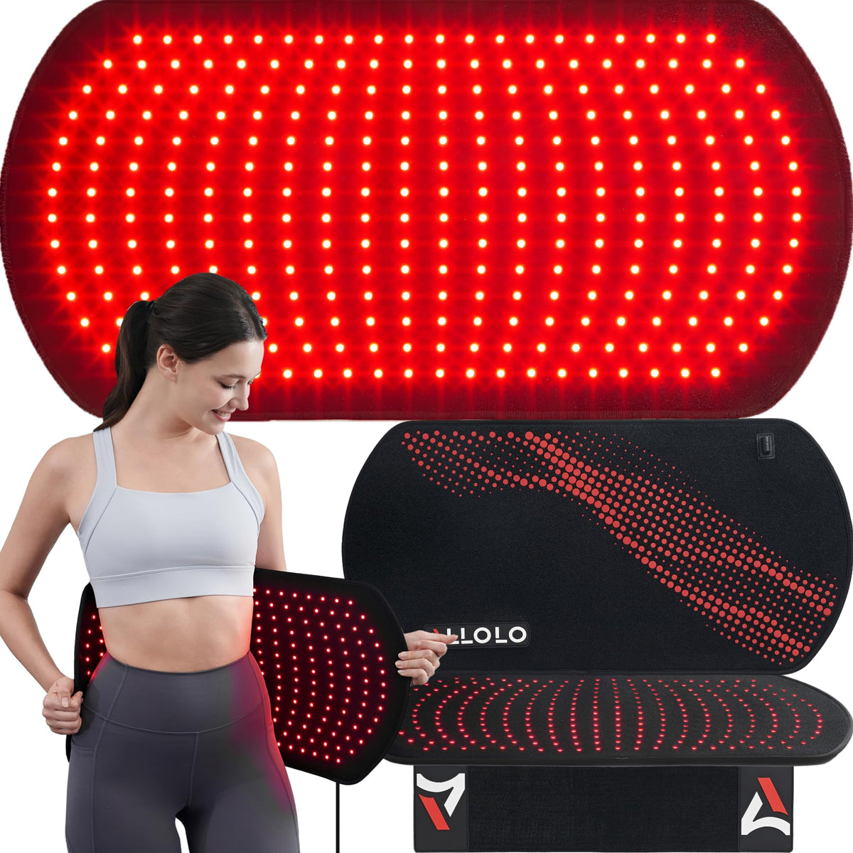 ALLOLO Red Light Therapy Belt with Timer - 3-in-1 LEDs for Body