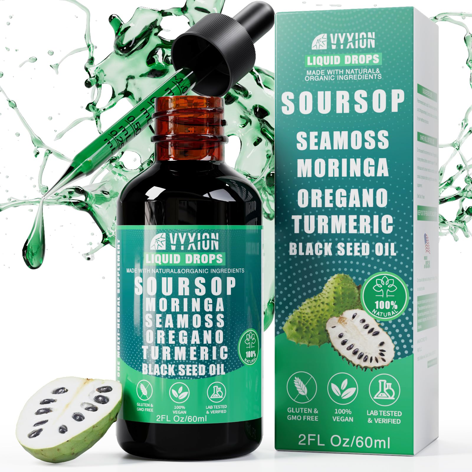 Bitters Liquid Drops 10-in-1 Herbal Extracts with Sea Moss Moringa Turmeric