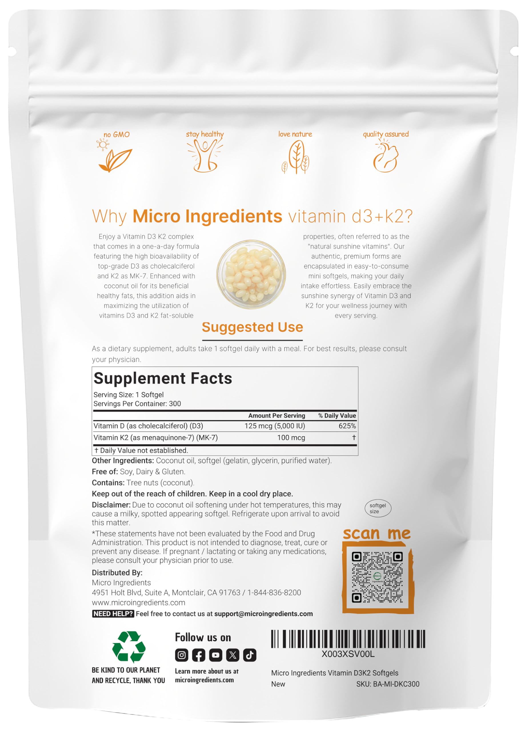 Vitamin Complex Coconut Oil Softgels by Micro Ingredients

