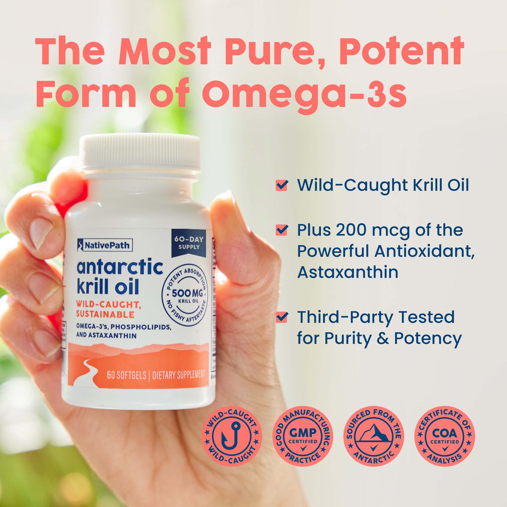 NativePath Antarctic Krill Oil Softgels EPA DHA Astaxanthin

