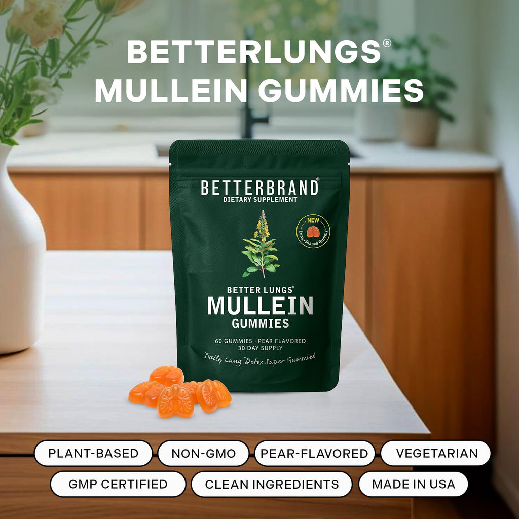 Betterbrand Mullein Gummies for Lung Health | Pear Flavor

