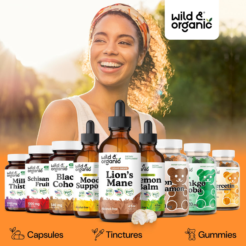 Lion's Mane Liquid Drops by Wild & Organic for Brain Support

