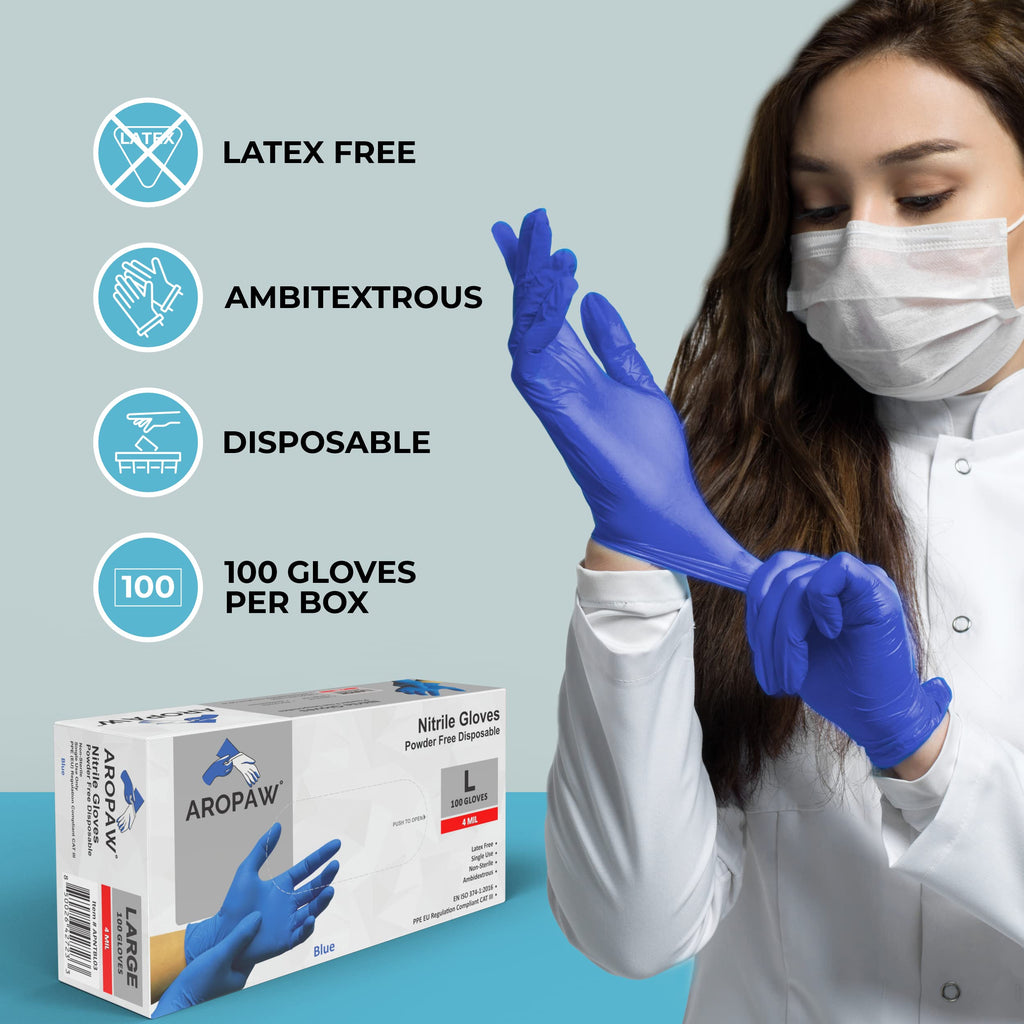 AroCare Nitrile Gloves - Powder Free & Latex Free

