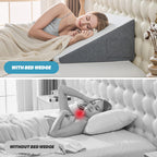 Yojoker Memory Foam Wedge Pillow for Sleeping & Bed Rest

