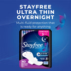 Stayfree Ultra Thin Overnight Pads with Wings | Nighttime Protection

