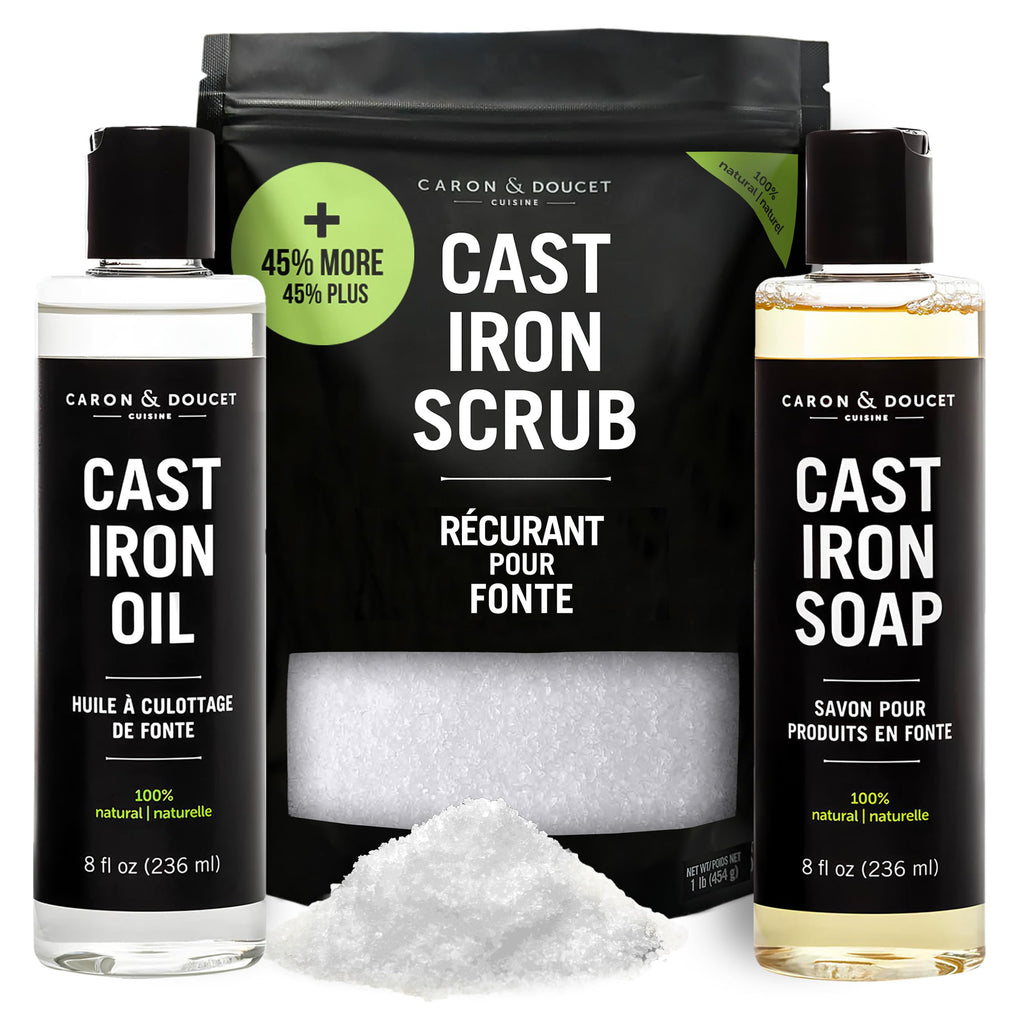 Caron & Doucet Cast Iron Care Set – Seasoning Oil & Soap

