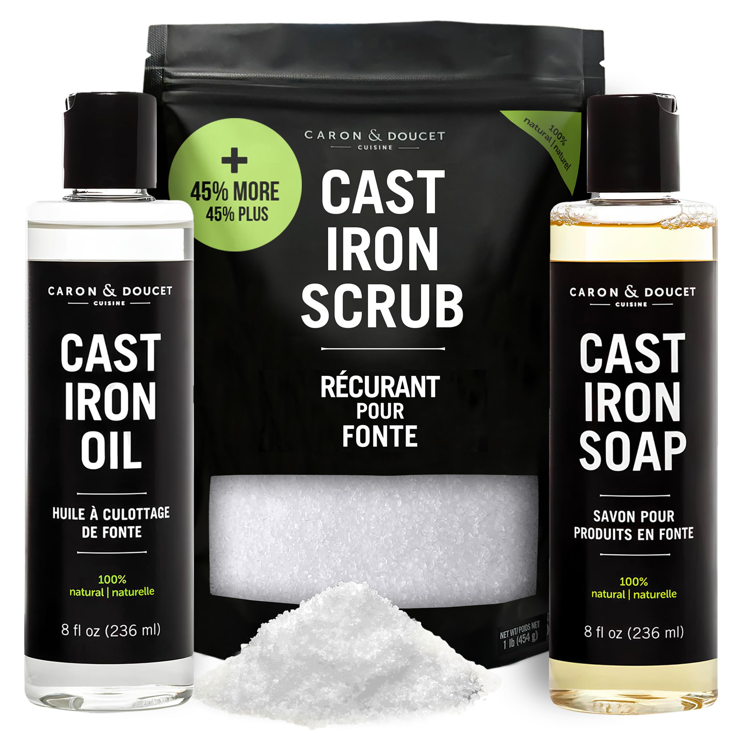Caron & Doucet Cast Iron Care Set – Seasoning Oil & Soap

