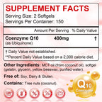 CoQ10 400mg Softgels with MCT Oil for Heart Support

