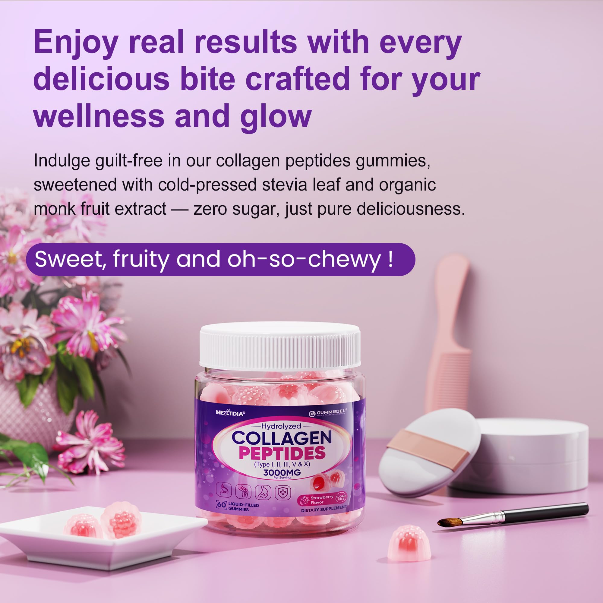 Nextdia Collagen Gummies with Multi-Collagen & Enzymes

