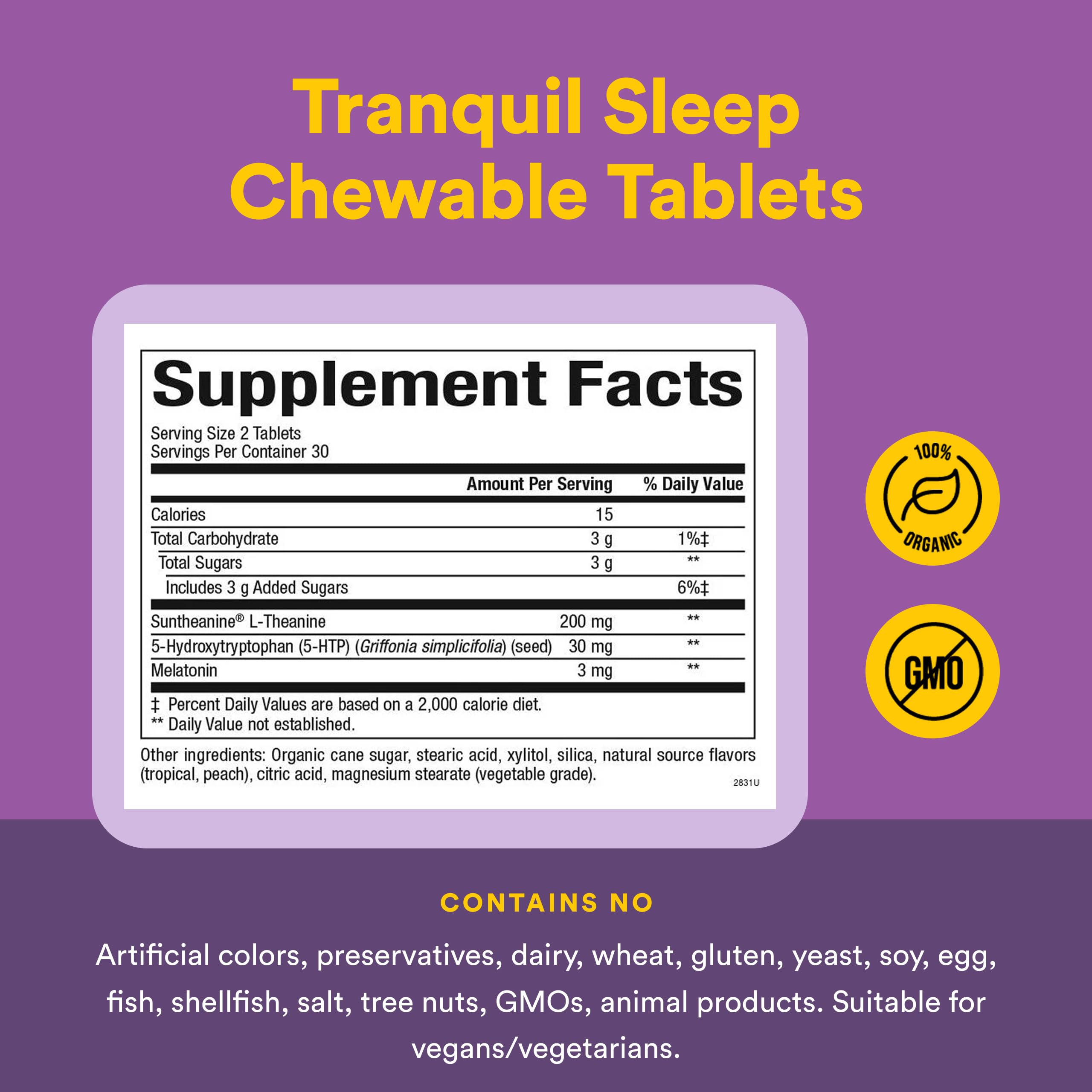 Natural Factors Stress-Relax Tranquil Sleep Chewable Tablets

