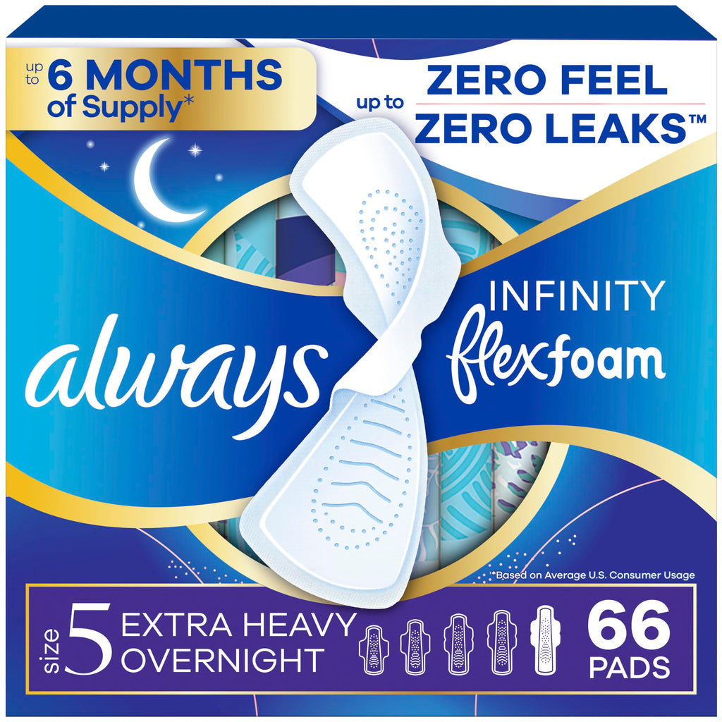 Always Infinity Unscented FlexFoam Pads with Wings


