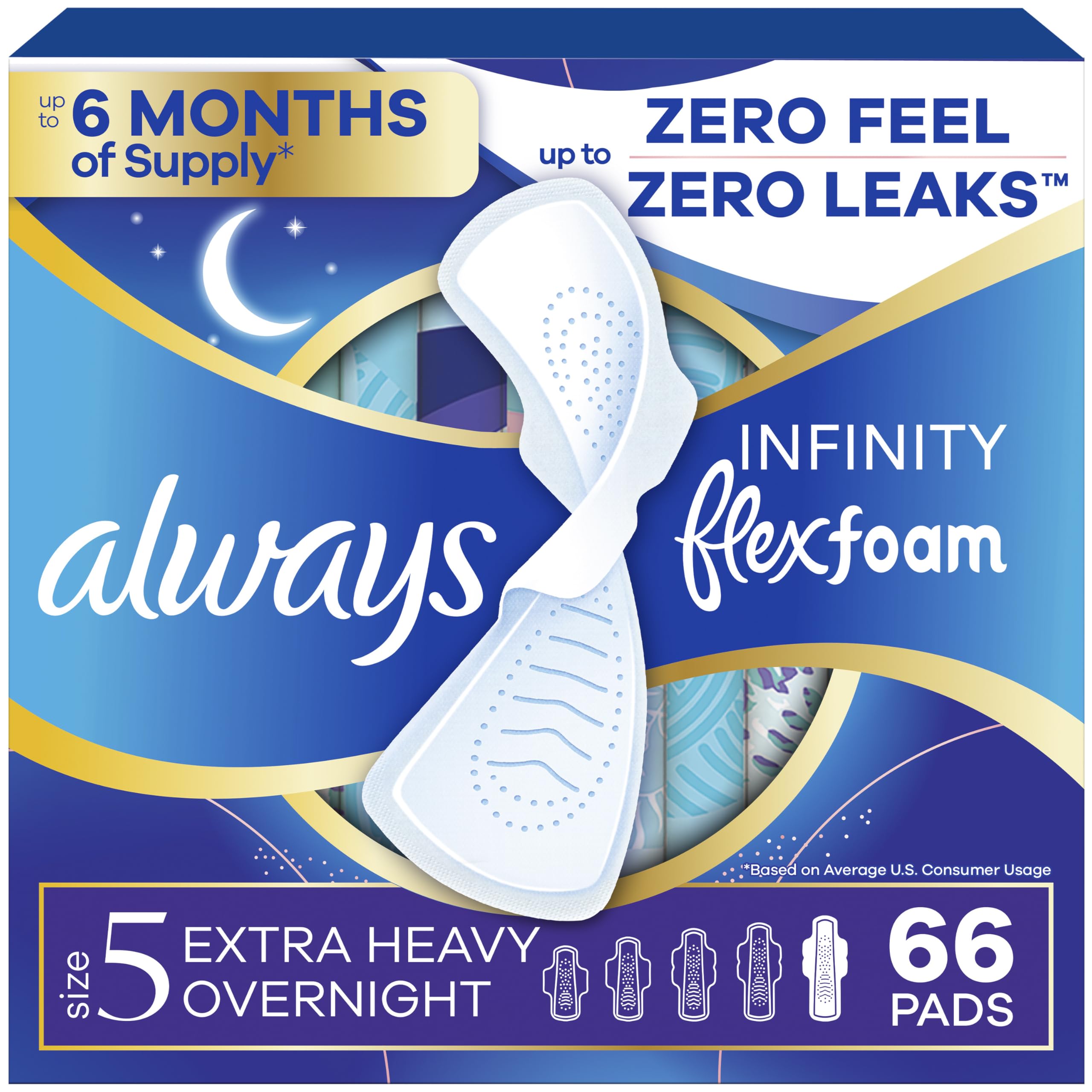 Always Infinity Unscented FlexFoam Pads with Wings

