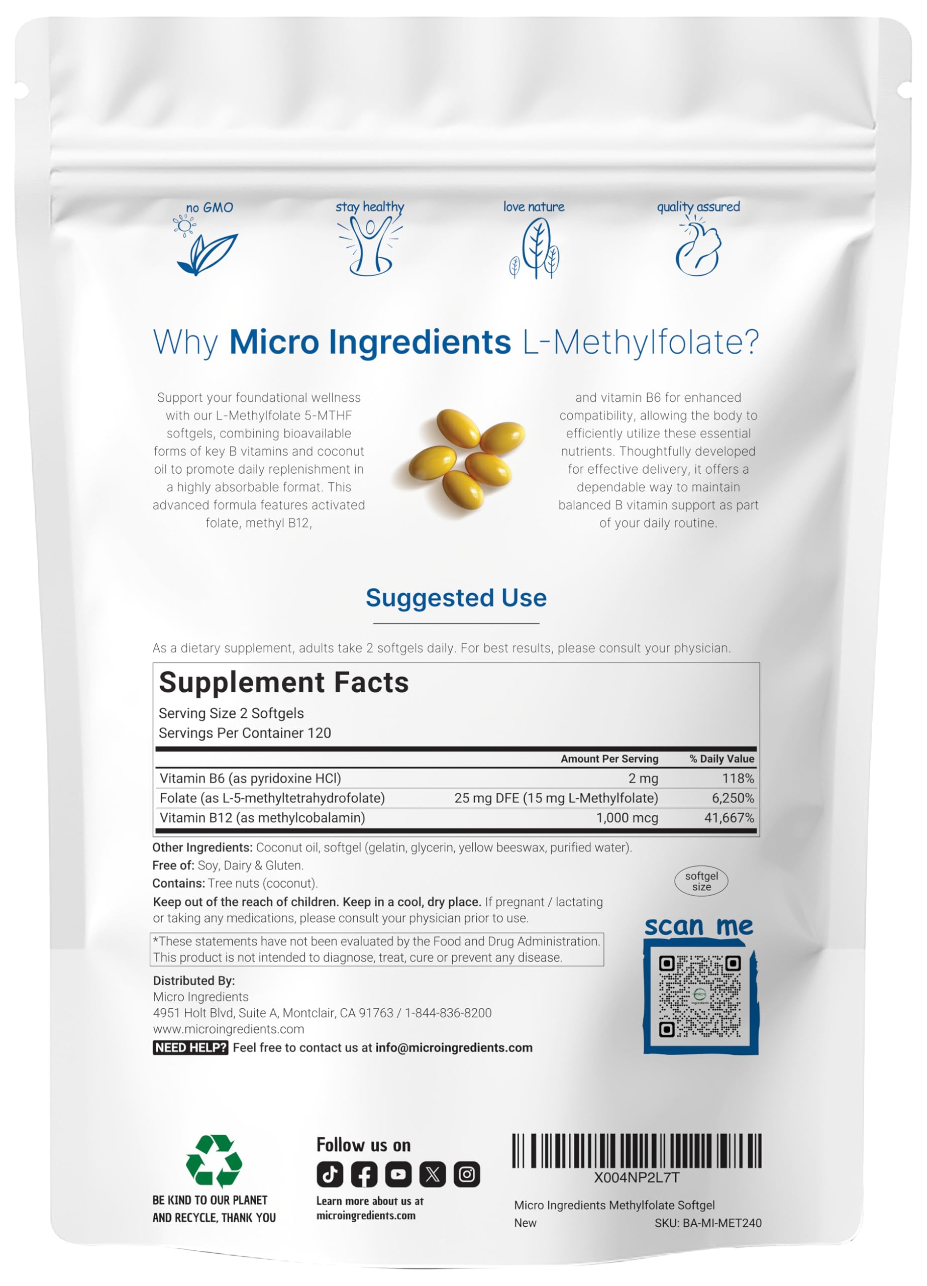 L-Methylfolate B Vitamin Complex | Micro Ingredients

