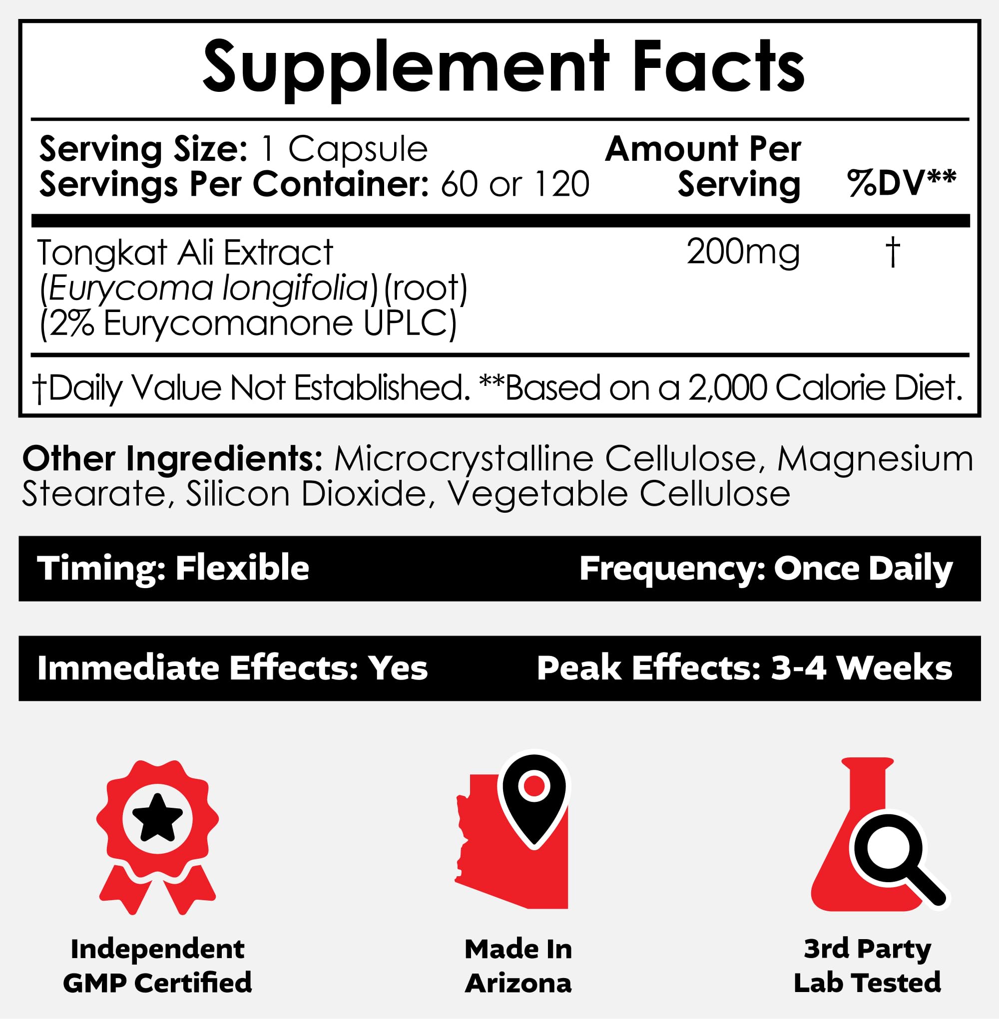 Nootropics Depot Tongkat Ali Extract 200 mg 2% Eurycomanone

