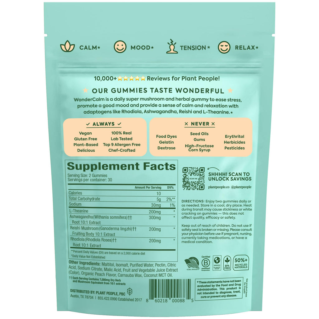 Plant People WonderCalm Gummies Ashwagandha & Mushrooms

