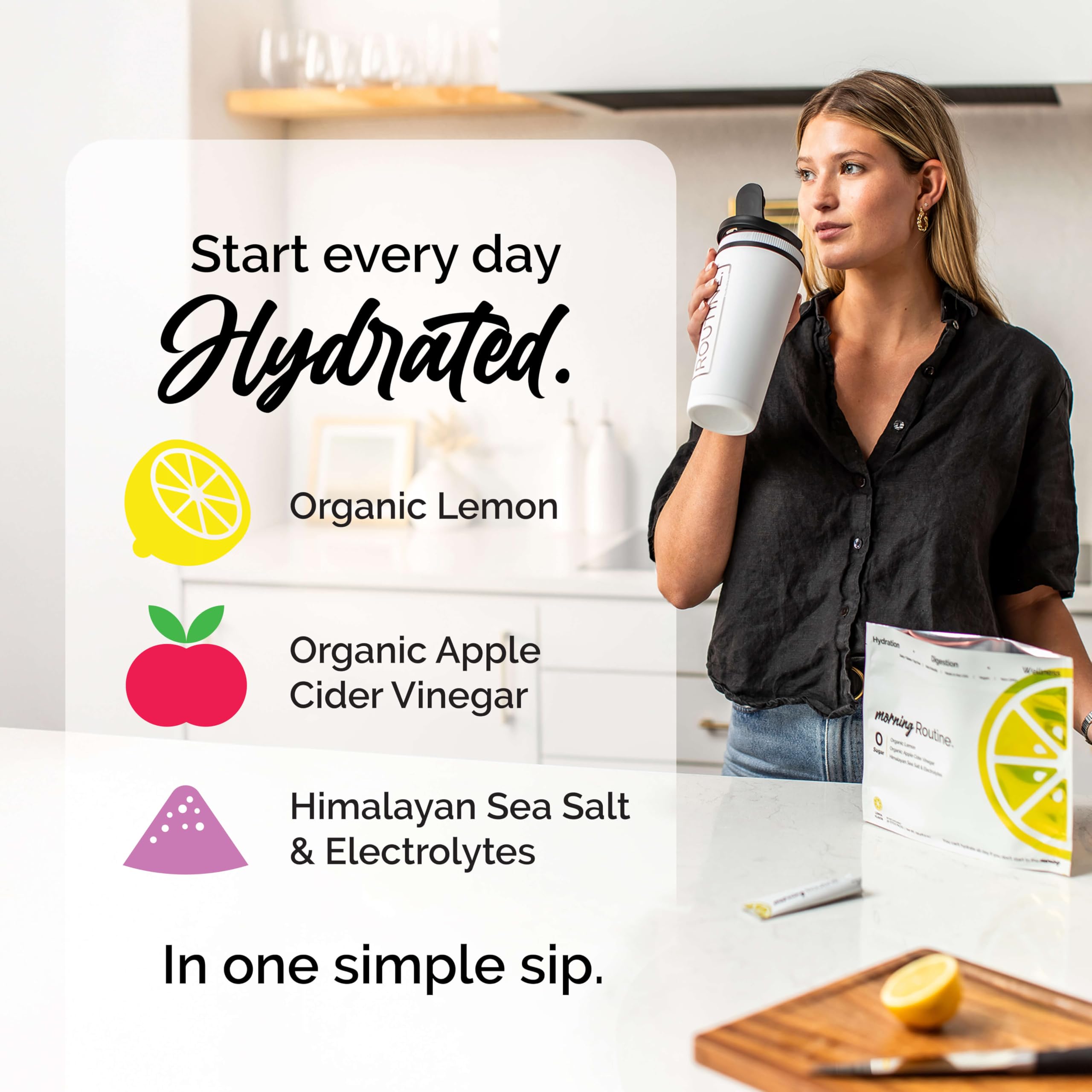 Morning Routine Electrolyte Powder | Lemon ACV Sea Salt

