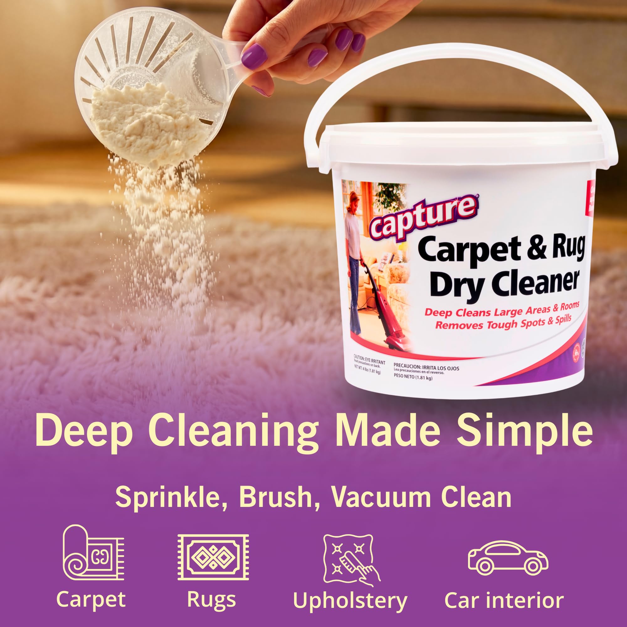Capture Carpet & Rug Dry Cleaner Powder | Deodorizer

