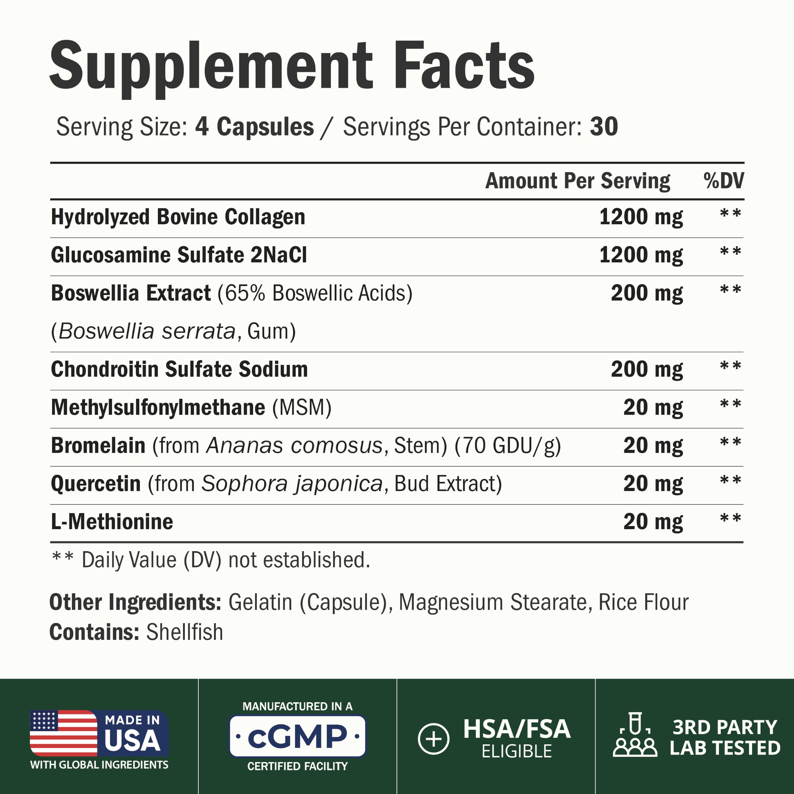 Glucosamine Chondroitin Joint Support with Collagen

