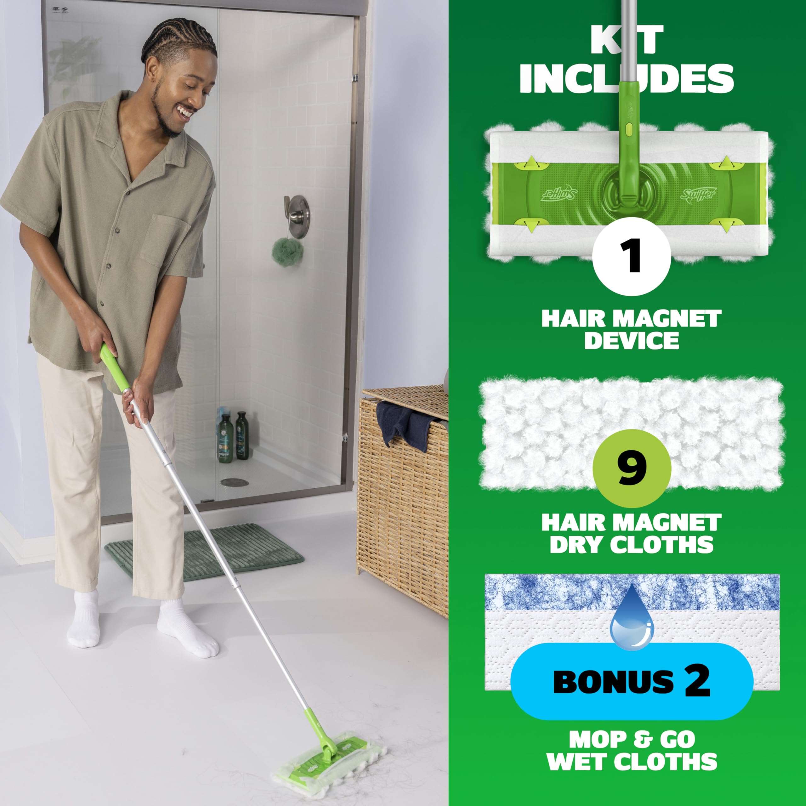 Floor Cleaning Starter Kit with Collapsible Pole

