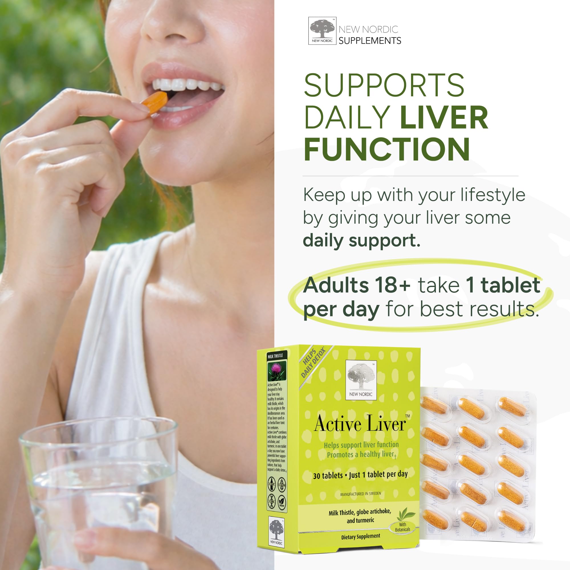 NEW NORDIC Active Liver Supplement with Milk Thistle

