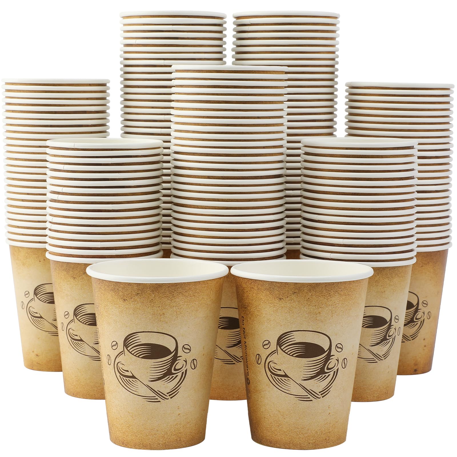 Clawsoff Paper Coffee Cups – Retro Design, Leak-Proof for Hot or Cold Beverages