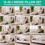 Wedge Pillow Set After Surgery Comfort GERD Relief

