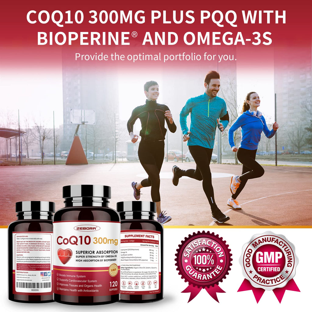 ZEBORA CoQ10 Softgels with PQQ BioPerine - Heart Support

