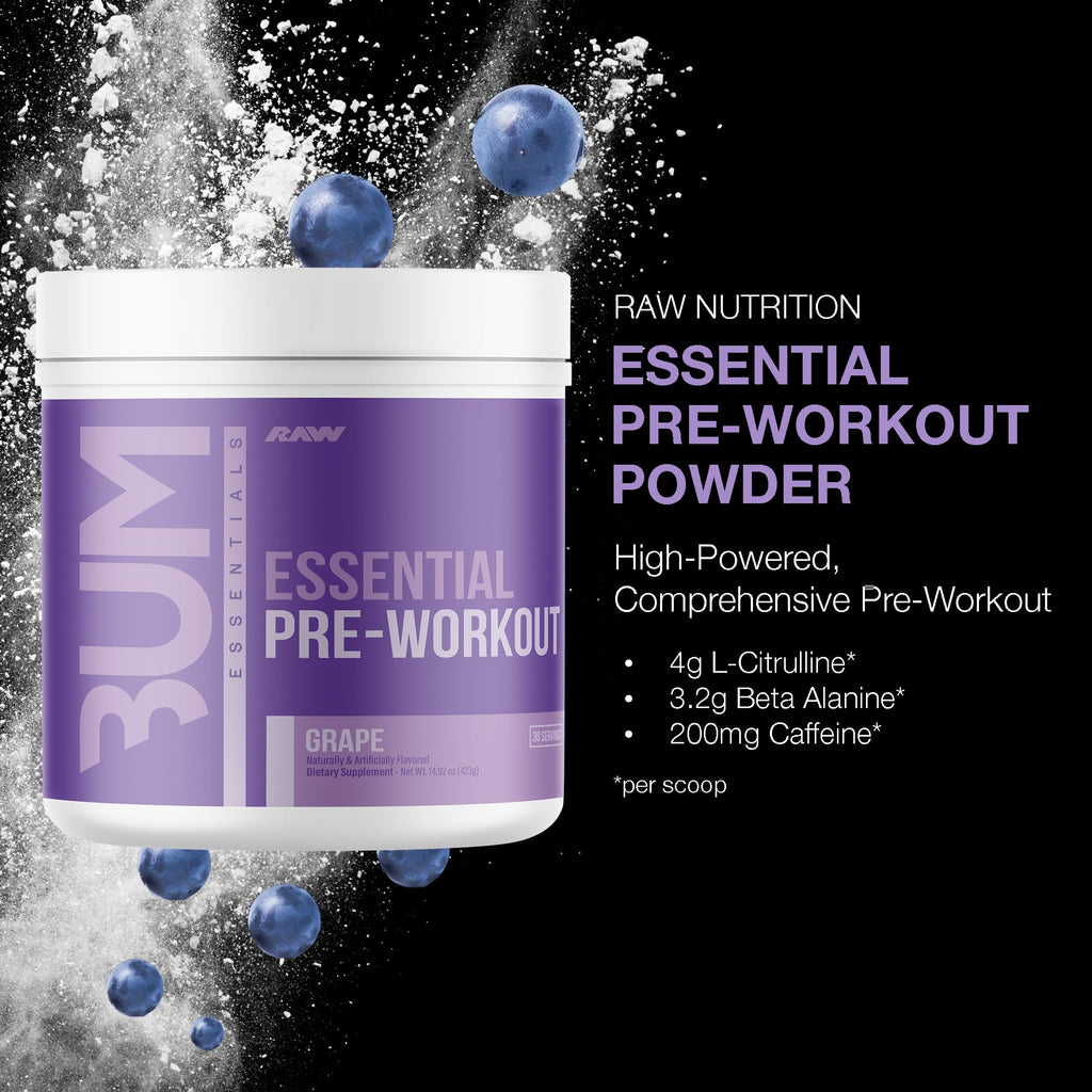 RAW Essential Pre-Workout Powder - Energy & Focus

