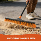 CleanHome Push Broom with Ergonomic Handle - Heavy Duty


