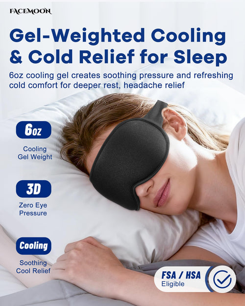 Cooling Gel Eye Mask | 3D Weighted Sleep & Migraine Relief

