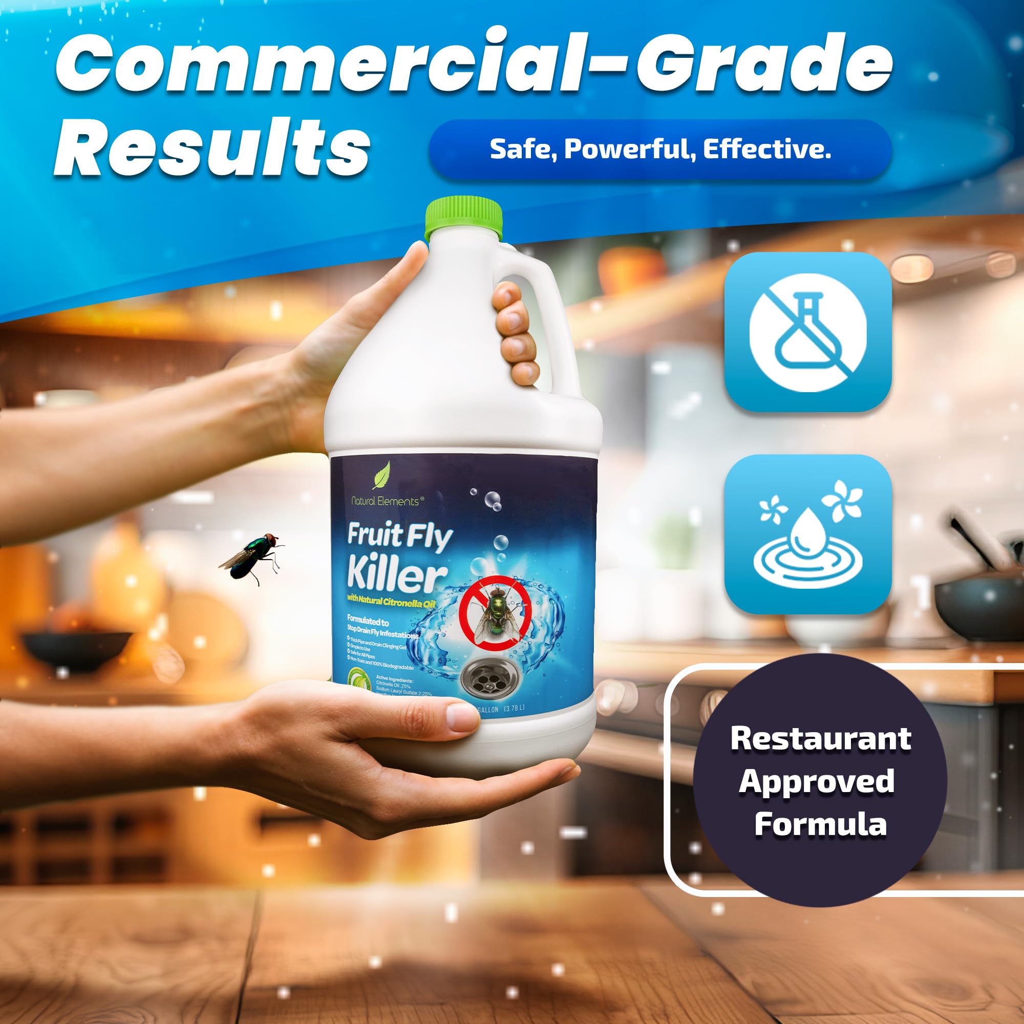 Natural Elements Drain Fly Killer Gel Non-Toxic

