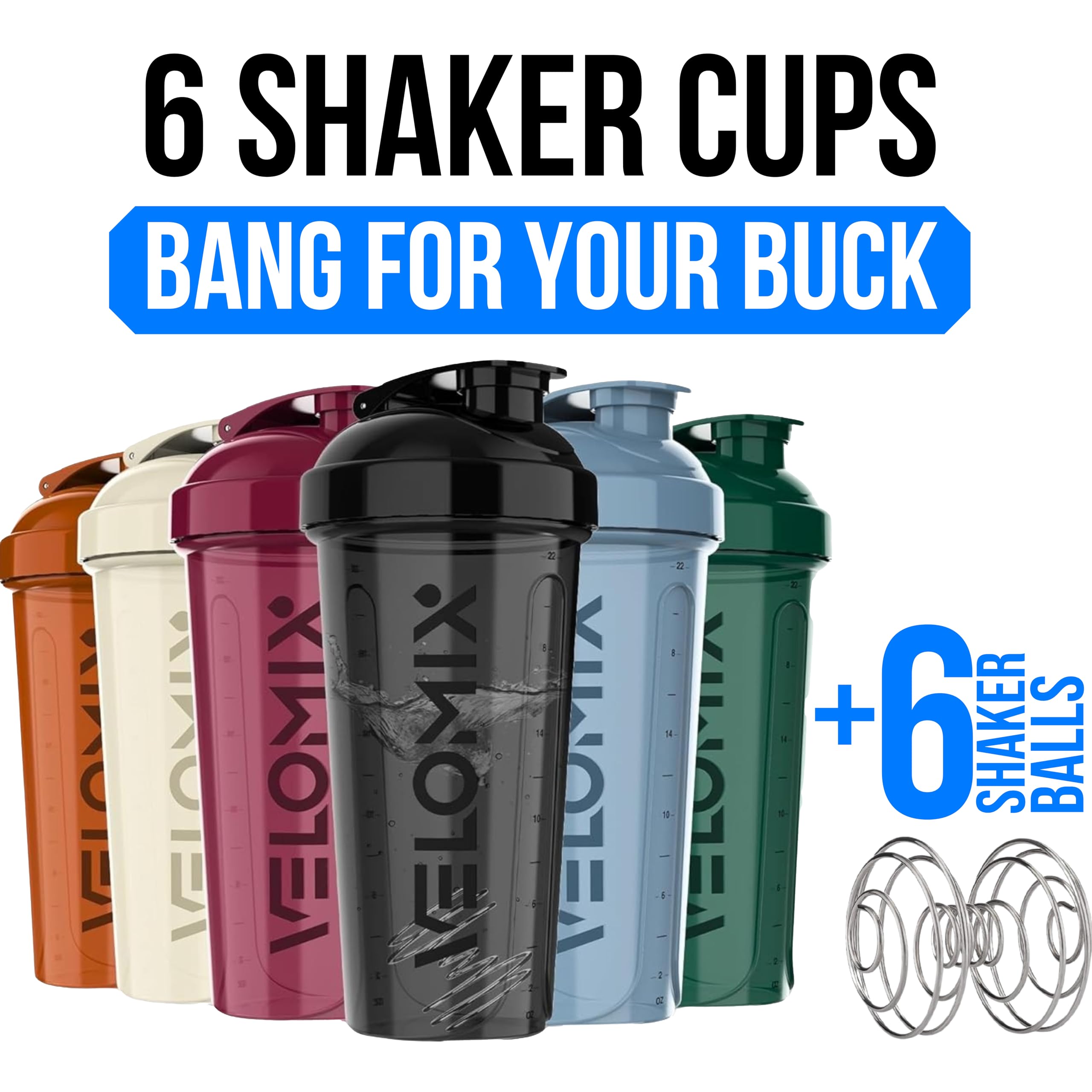 VELOMIX 28 oz Protein Shaker Bottle BPA-Free Leak-Proof


