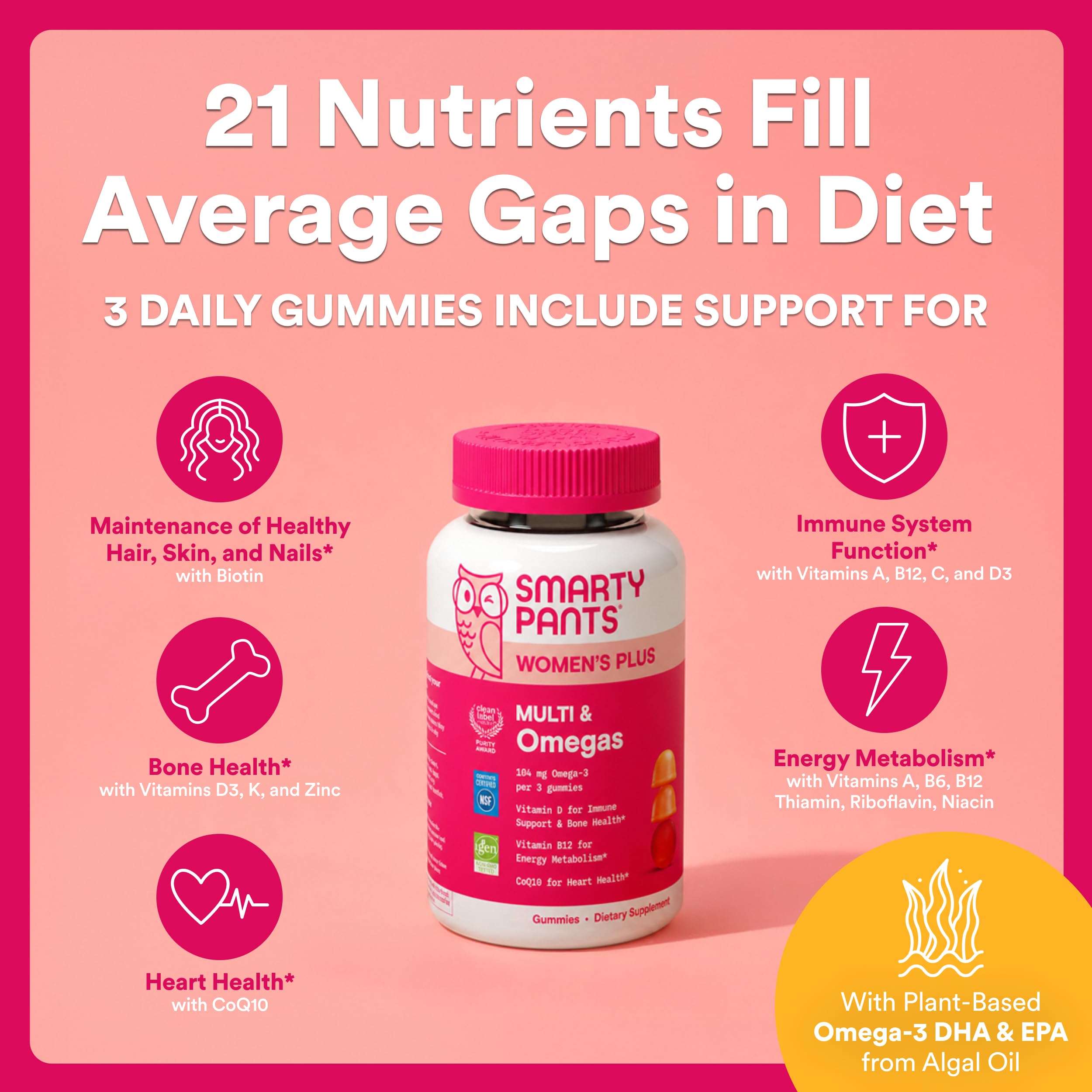 SmartyPants Women's Multivitamin Gummies | Omega-3 DHA/EPA

